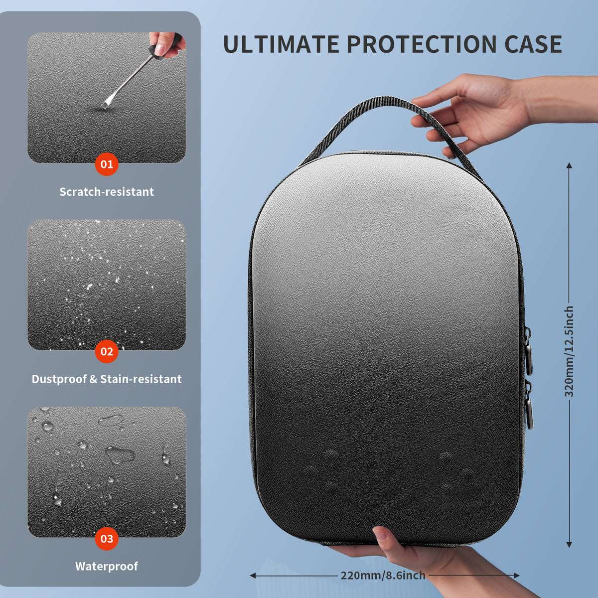 Hard Carrying Case Compatible with Oculus Meta Quest 3S/Quest 3/Quest 2 Official Original/Elite Strap Version VR Headset and Touch Controller Accessories, Suitable for Travel and Home Storage