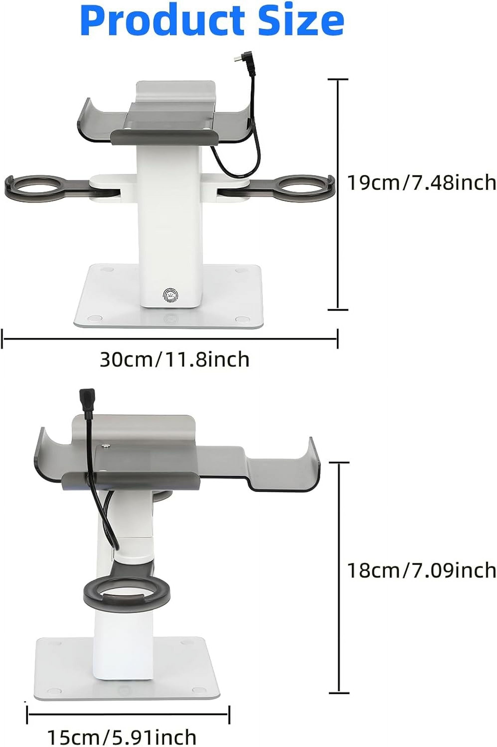 VR Stand Headset Charging Dock for Quest 3S/Quest 3/Quest 2 VR Headset Display Stand and Stable Bracket Storage Base Bottom RGB LED Light