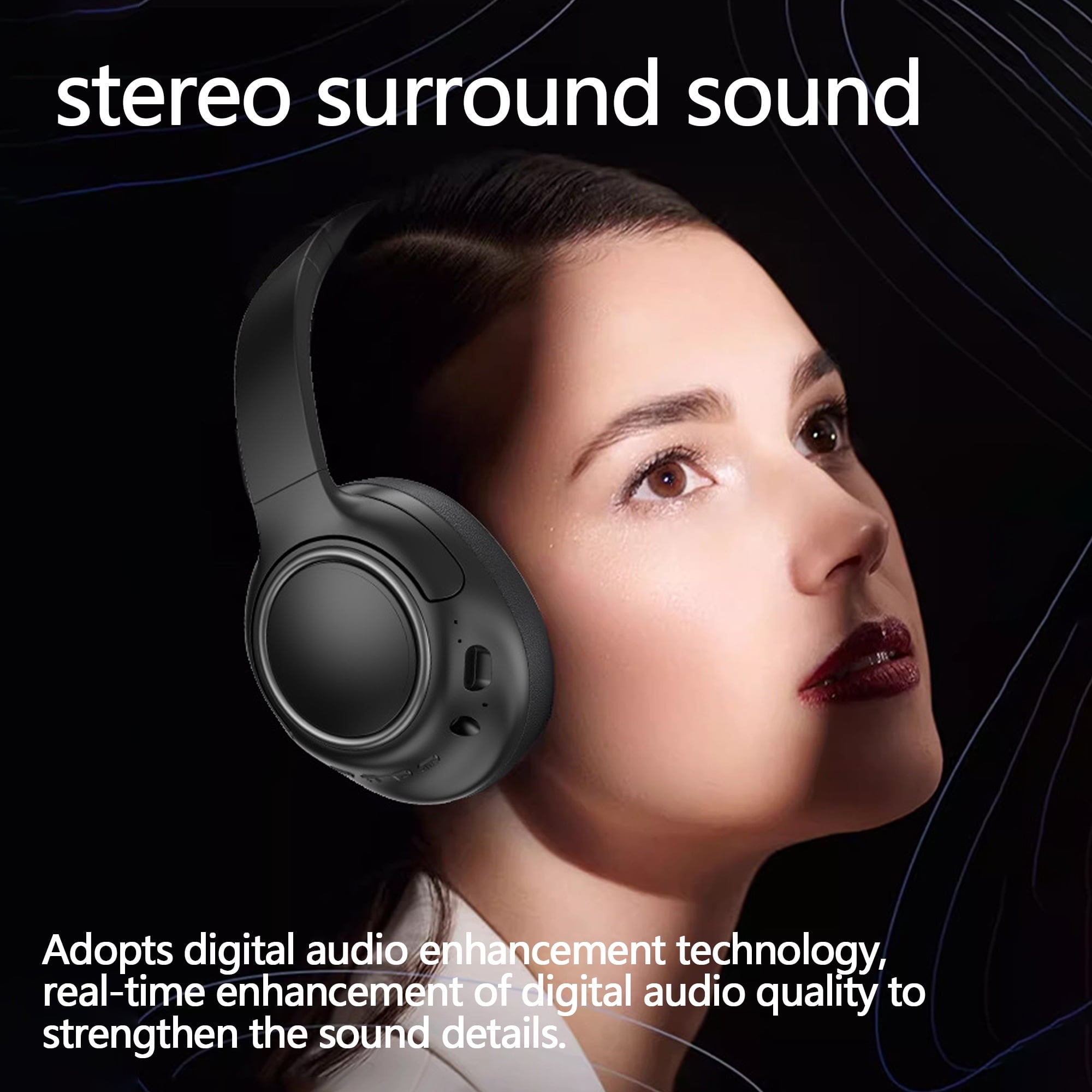 Wireless Headphones with Built-in Microphone Bluetooth Headphones Headset Noise Cancelling over-on Ear Headphones Lux Bluetooth Headphones for Home Game Computer