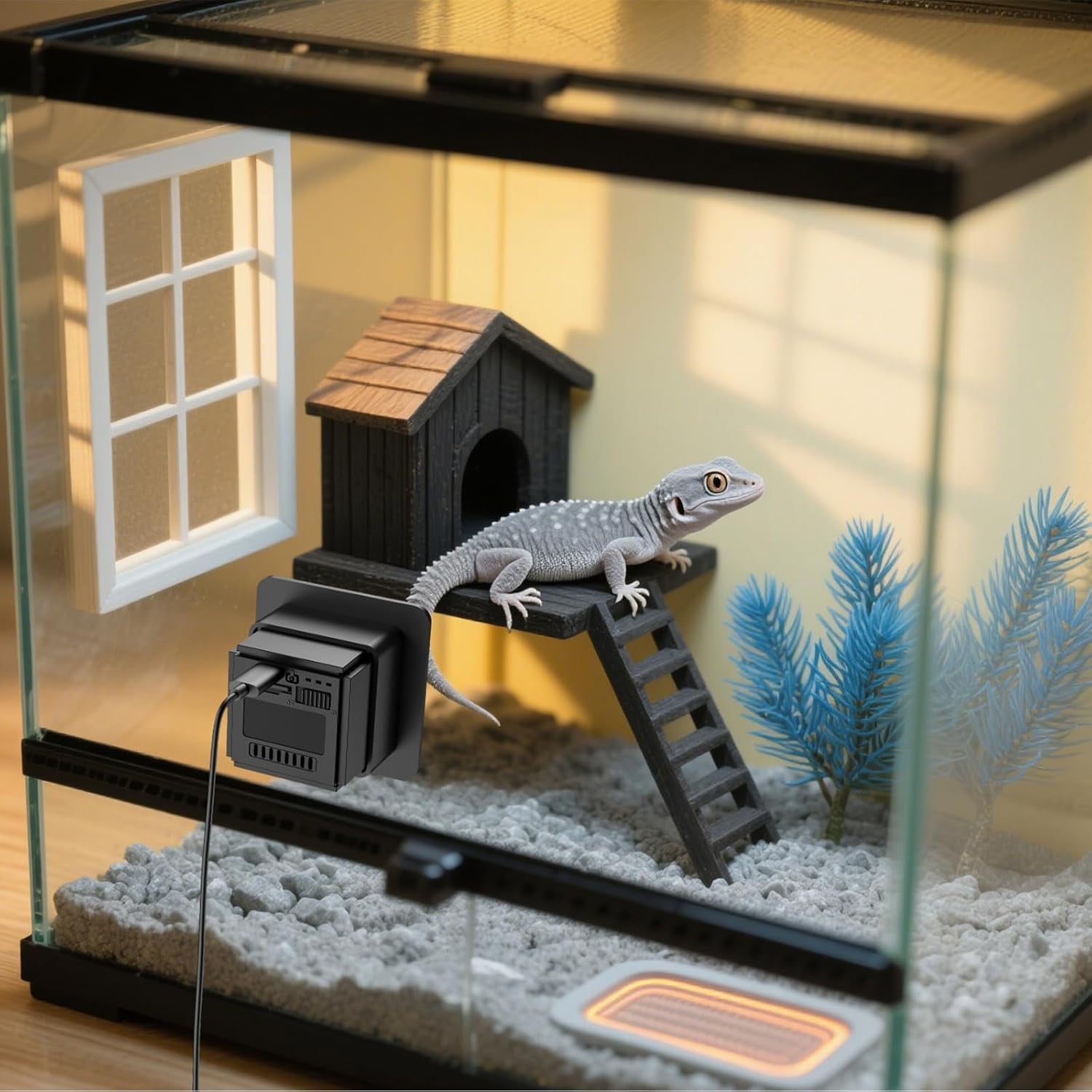 Aquarium Camera with 32G Card Indoor Security Camera 2K Pet Camera with Macro Lens 24/7 Recording for Fish Reptiles Window Security Surveillance System 140° Wide-Angle Night Vision Two-Way Audio