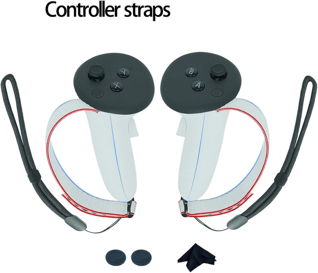 Replacement Controller Grips Straps for Meta Quest 3S Adjustable Hand Straps for Quest 3 Controller Comfortable and Easy to Install with 2 Thumb Grip Caps