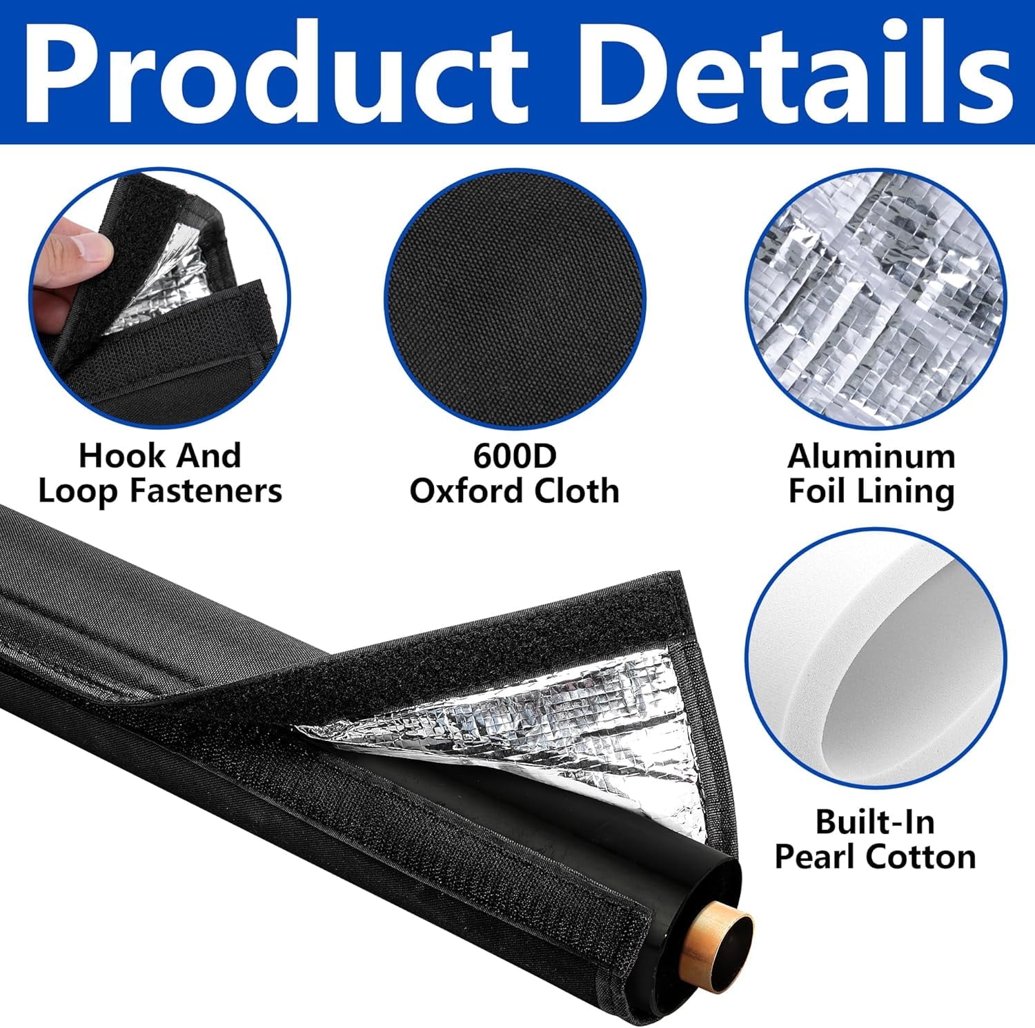 Pipe Insulation Covers Outdoor HVAC Pipe Insulation 72x10.2 Inch AC Covers Copper Line Insulation Sleeve for Central Air Conditioning Mini Splits 3 Layers AC Line Insulation for Pipe Copper Line