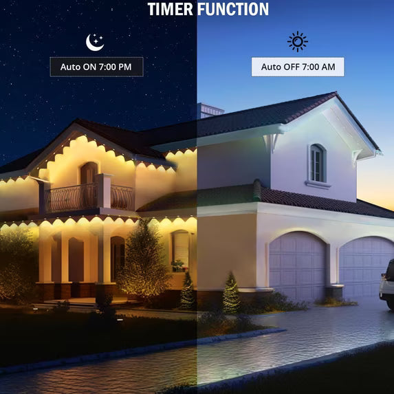 Permanent Outdoor Lights 100FT RGB Christmas Outdoor Lights, 72 LED Ground Lights, IP67 Waterproof Eaves Lights with Remote&App,Color Changing Decorations Lights for Roof Garden Yard
