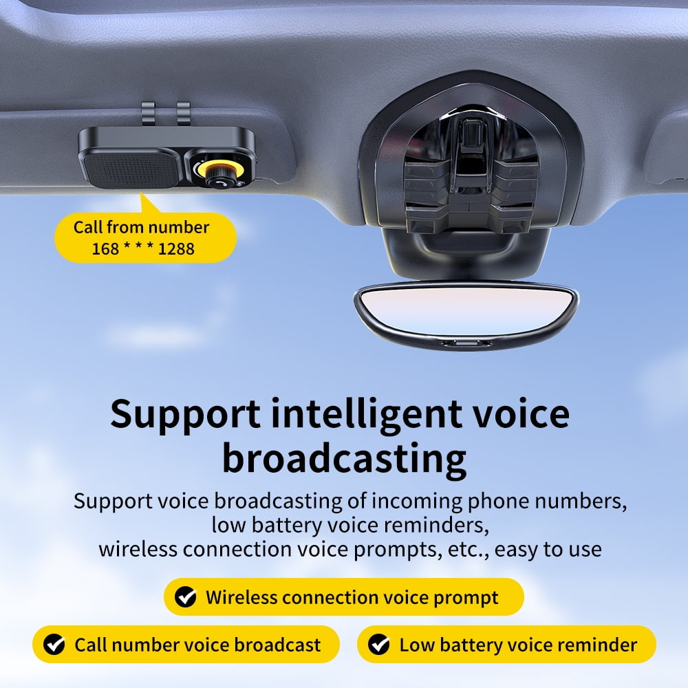 Bluetooth Car Speaker for Cell Phone Handsfree Bluetooth Car Kit Wireless Audio Car Kit Speakerphone with Visor Clip Loud Speakerphone for Music AUTO Power ON Support Assistant Hands
