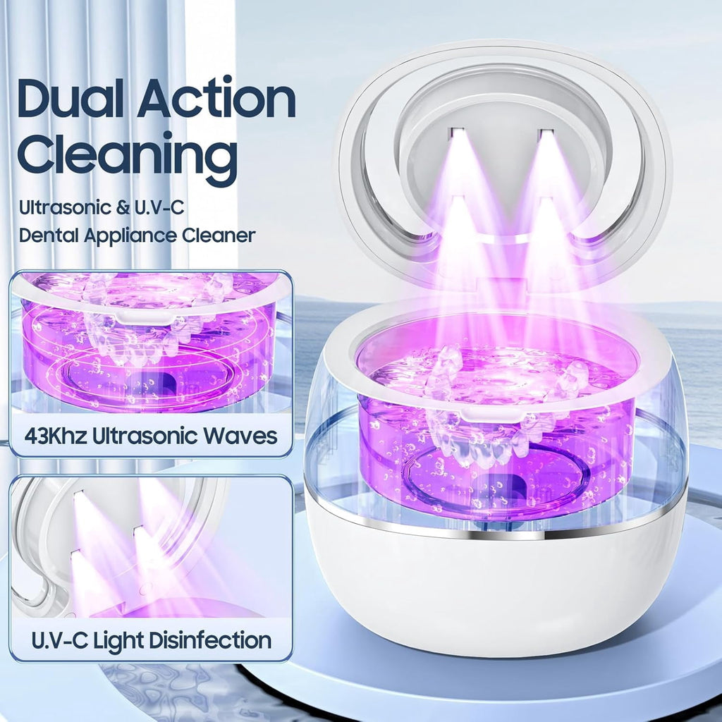 Prociv 2026 Ultrasonic Cleaner for Dentures 30W Professional Retainer Cleaner Machine for Aligner Retainer Toothbrush Head Jewelry Diamonds Home or Travel Use