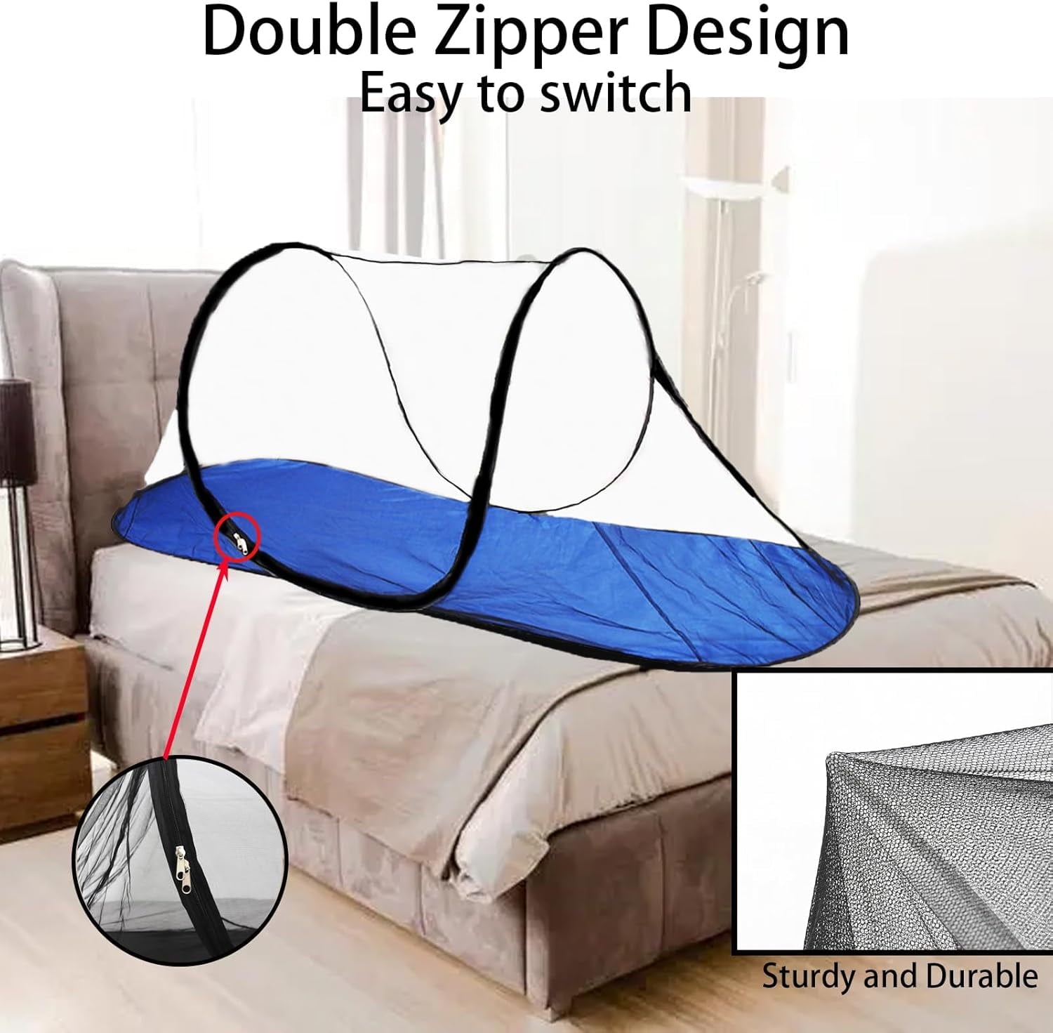 AmzDoer Mosquito Tent with Bottom Portable Foldable Mosquito Net for Outdoor Foldable Mosquito Net for Camping Personal Insect-Proof Canopy Mosquito Net for Bed Camping Travel Patio Suitable