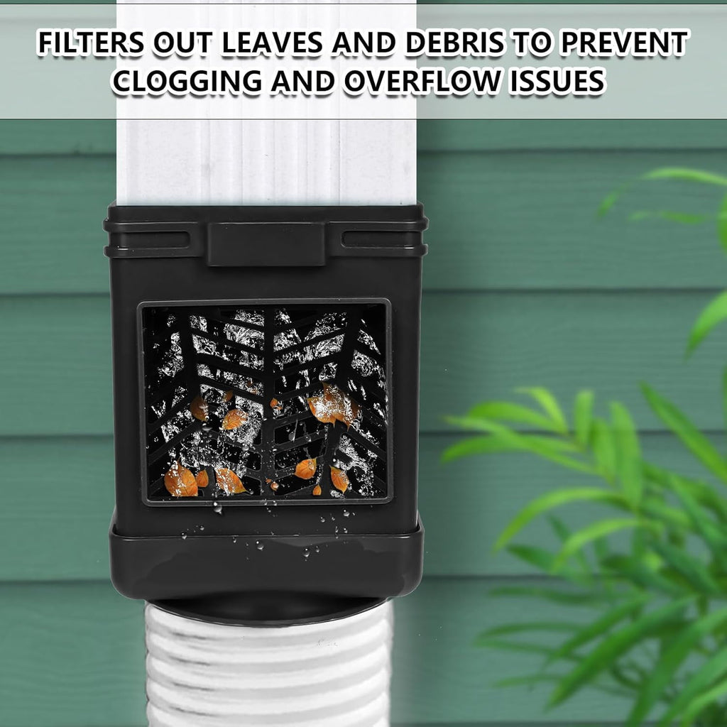 Downspout Filter 2 Pack Downspout Leaf Filter Gutter Downspout Screen 2 ×3 and 3 ×4 Drainpipe Filter Downspout Cleanout Leaf Removers White