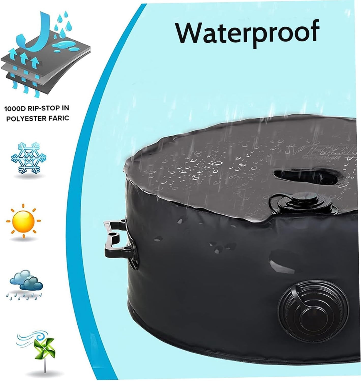 Umbrella Base Weight Water Bag Weatherproof Fillable Heavy Duty Weight Bag for Outside Umbrella Stand Water Weights for Umbrella Stand Furniture Leg Weights Up to 50 lbs