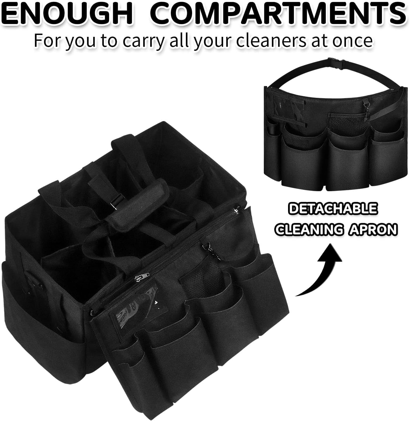 Cleaning Caddy Bag Cleaning Caddy Organizer for Housekeepers Cleaning Tool Organizers Tote Bag with Handle Kitchen Cleaning Supplies Storage Bag for Cleaners