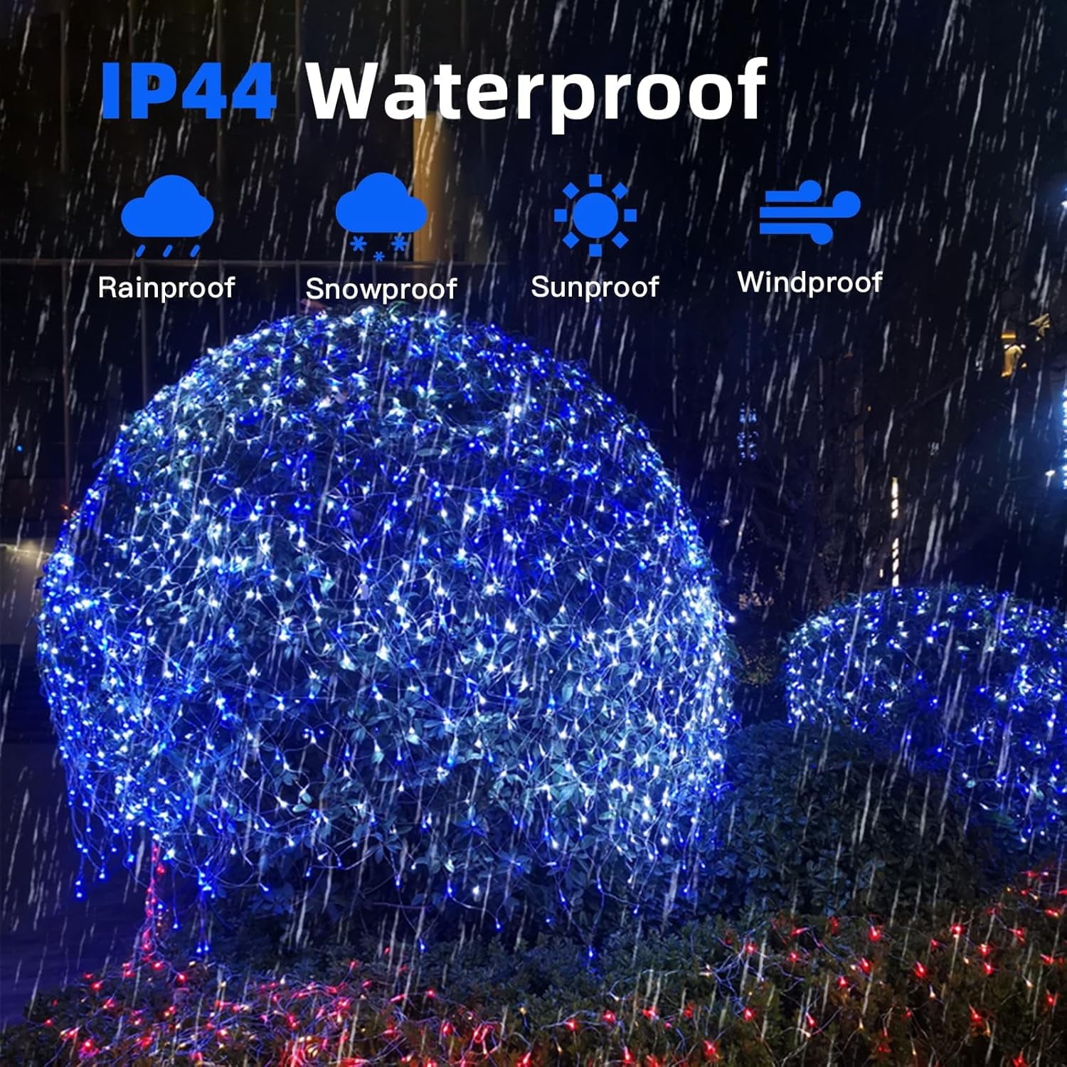 Christmas Net Lights Outdoor 192 LED 9.8Ft x 6.6Ft Net Lights Waterproof Christmas Outdoor Mesh Lights for Tree Bushes Holiday Party Garden Holiday Wedding Party Decorations