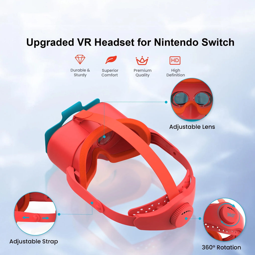 Upgraded VR Headset for Nintendo Switch & Switch OLED Model 3D VR Glasses with Adjustable Lens for Virtual Reality Gaming Experience Switch VR Labo Goggles Adjustable Headset for Nintendo Switch R