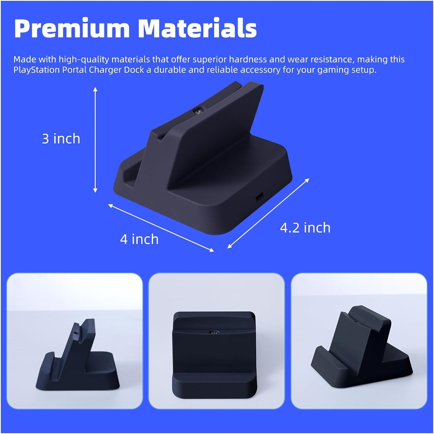 Prociv Charging Station for Playstation Portal Remote Player PS Portal Charger Dock Stand with Type C Plug Playstation 5 PS5 Portable Accessories Stand Charger Station Black