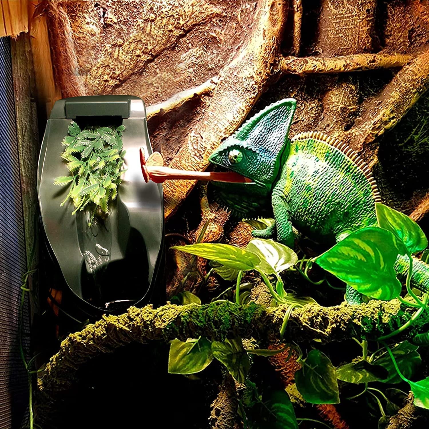 Reptile Water Fountain Reptile Drinking Fountain Water Dispenser with Activated Carbon Filtration Reptile Terrarium Water Dispenser for Amphibians Lizard Turtle Snake Bearded Frog Gecko