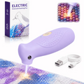 Electric Diamond Painting Pen, Bird-Shaped Diamond Vacuum Art Pen with Warm Light, Wax-Free Pickup, Ergonomic Palm Grip, Integrated Suction Tip, Christmas Gift for Girls,Students,DIY Crafters,Purple