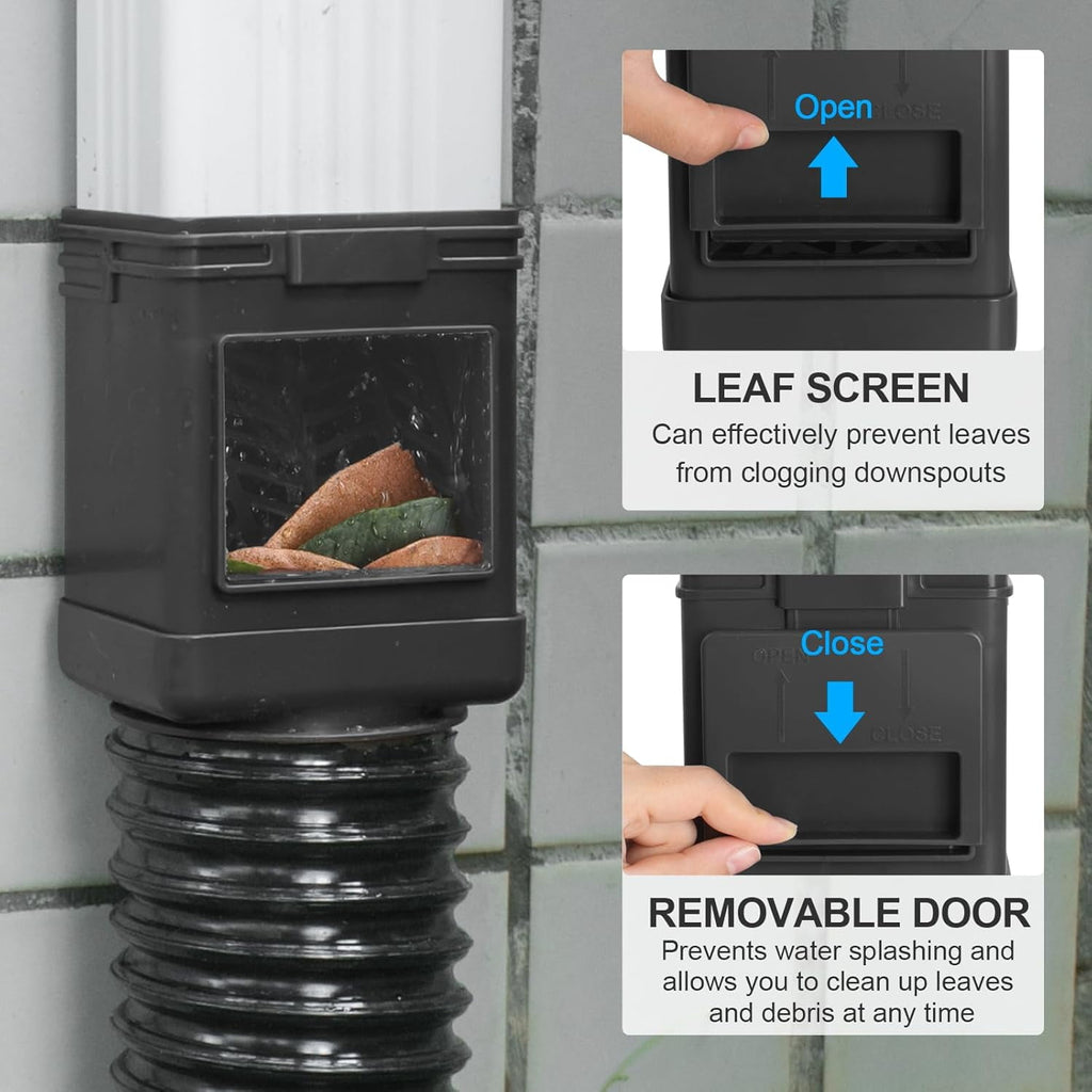 Downspout Filter 2 Pack Downspout Leaf Filter Gutter Downspout Screen 2 ×3 and 3 ×4 Drainpipe Filter Downspout Cleanout Leaf Removers White