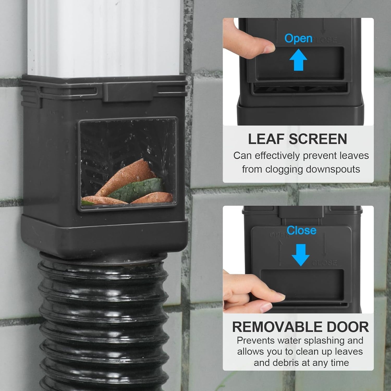 Downspout Filter 2 Pack Downspout Leaf Filter Gutter Downspout Screen 2 ×3 and 3 ×4 Drainpipe Filter Downspout Cleanout Leaf Removers White