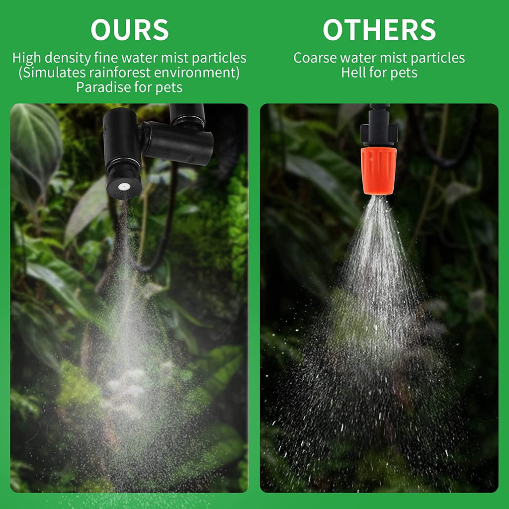Reptile Fogger Reptile Humidifiers Misting System Automatic with Timer Spray Kit for Rainforest Plants Amphibian