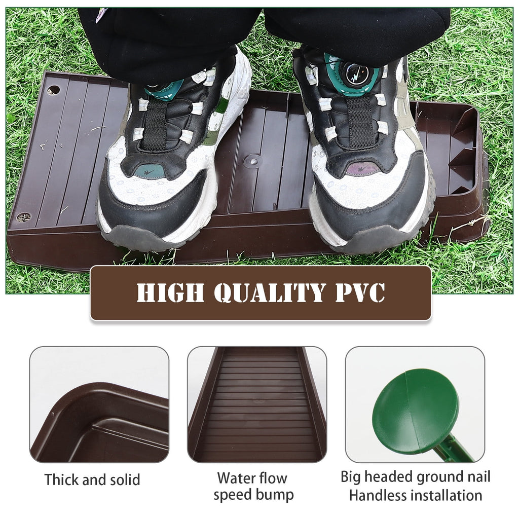 Gutter Downspout Splash Block 4 PCS Rain Gutter Guard Downspout Extensions 16 Drain Gutter Guard Diverter Fixable Rainwater Drainage to Protect House Foundations Foundation Water Diverter Brown