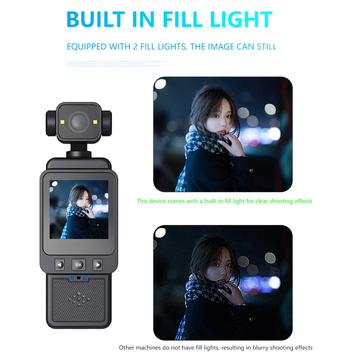 Mini Body Camera 1080P FHD WiFi Video Camera with Audio and Photograph Clip Pocket Vlog Camera for Daily Work Serving Records 180° Rotating Head 120° Wide Angle Built-in Flash 64GB Card