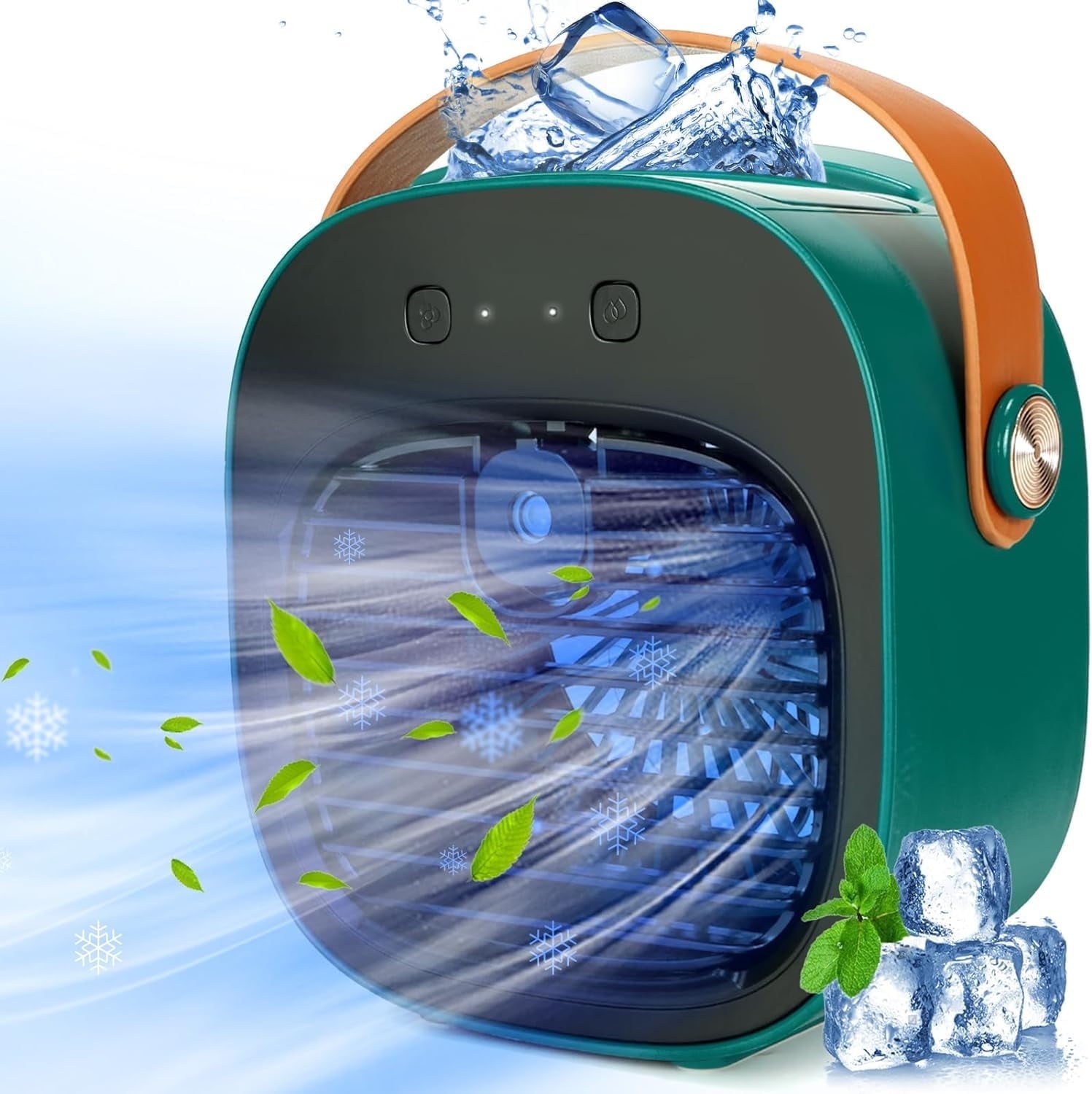 Air Fan Portable Rechargeable Personal Air Cooler Quiet Mini Air Conditioner Fan with 3 Speeds Desk Cooling Fan for Bedroom Car Home Camping Travel and Office