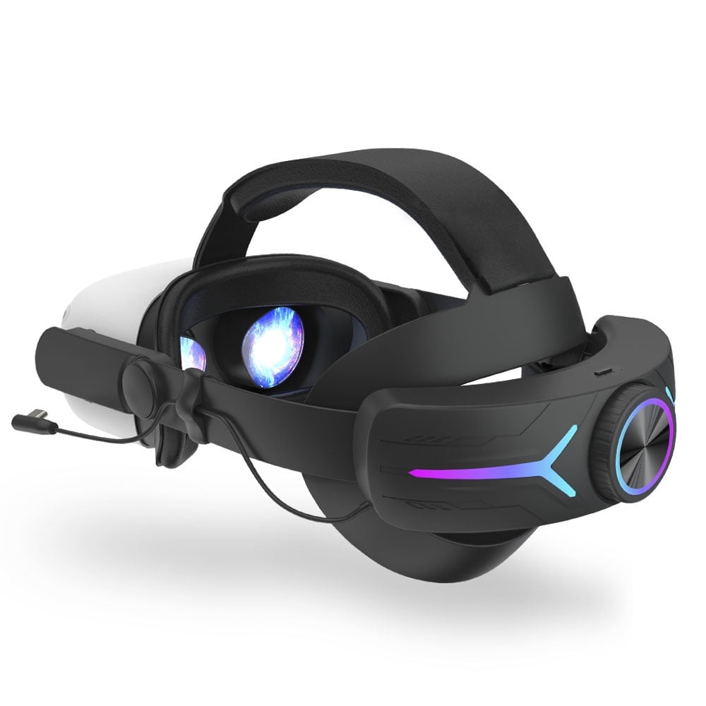 Battery Head Strap for Meta Oculus Quest 2 Extend Playtime Adjustable Strap with Thickened Pad for Enhanced Support for VR Accessories Fast Charging 8000mAh Battery