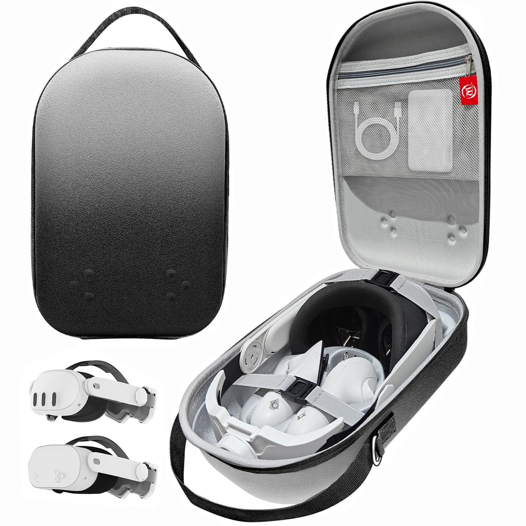Hard Carrying Case Compatible with Oculus Meta Quest 3S/Quest 3/Quest 2 Official Original/Elite Strap Version VR Headset and Touch Controller Accessories Suitable for Travel and Home Storage