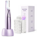 Sonic Dermaplaning Tool for Women Rechargeable Face Dermaplane Razor with Sonic Edge Technology for FacialHair Peach Fuzz & Exfoliation Removal LED Light 3 Speeds 13 Refill Blades