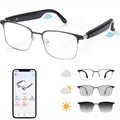 Wiher Smart Glasses with AI Translation Bluetooth Audio Sunglasses with Photochromic Lenses Voice Assistant Real-Time Translation Supports 144+ Languages Great for Business Travel Silver