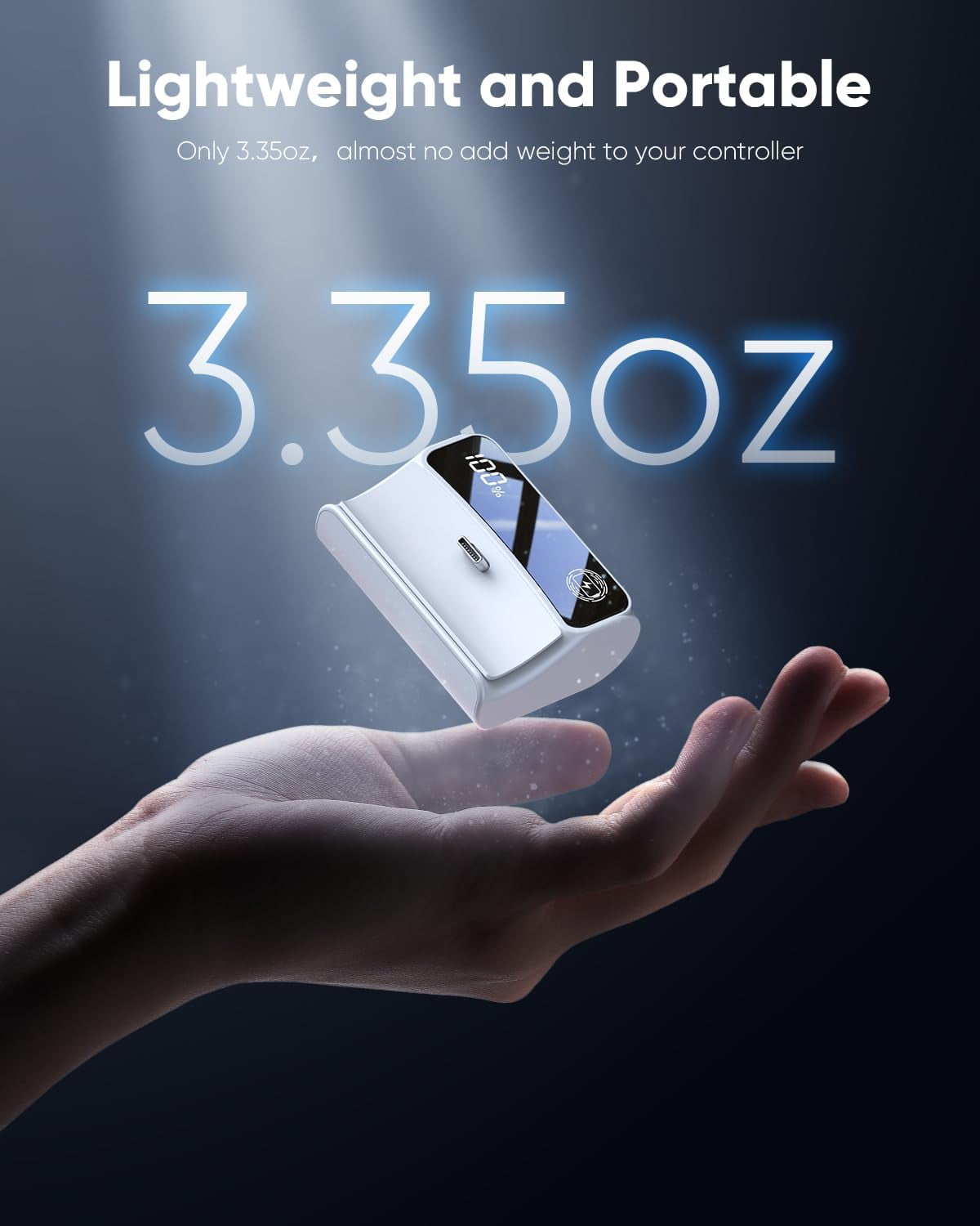 Rechargeable Battery Pack for PS5 Controller LED Display 7400mWh Battery Extender for PlayStation 5 DualSense Controller Play and Charge Kit for ps5 Accessories