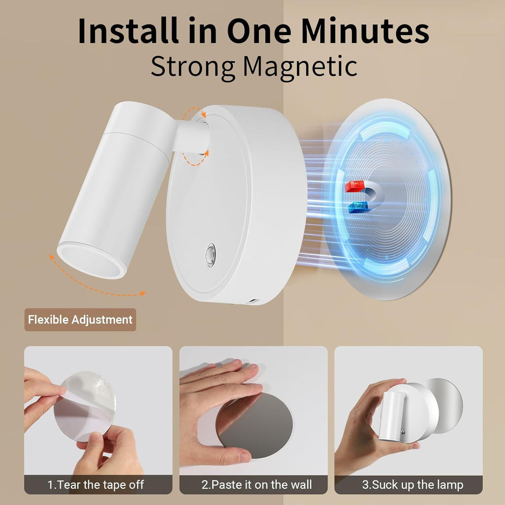 Wireless Led Spotlight Indoor Rechargeable Uplighting Indoor with Remote Dimmable 350° Rotate Battery Powered Ceiling Spotlight for Artwork Painting Tree White 1pcs