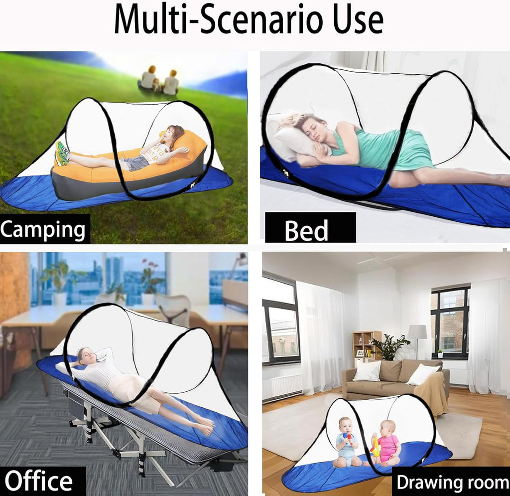 AmzDoer Mosquito Tent with Bottom Portable Foldable Mosquito Net for Outdoor Foldable Mosquito Net for Camping Personal Insect-Proof Canopy Mosquito Net for Bed Camping Travel Patio Suitable