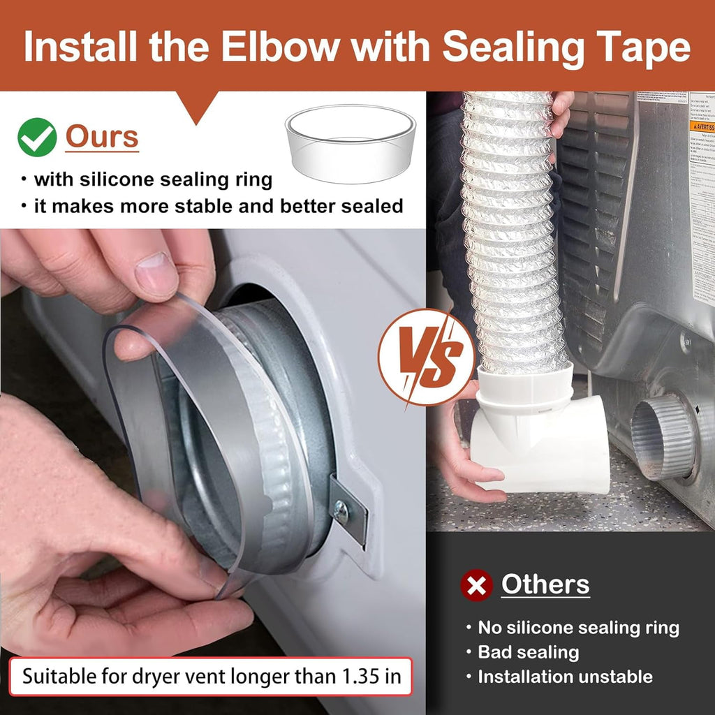 AmzDoer Dryer Vent Kit with Hose/Duct Connector/Wall Plate 4 Inch Dryer Vent Hose Connector Wall Ducting Kit for Bathroom Ventilation Fans Exhaust Ceiling Washer Air Circulation