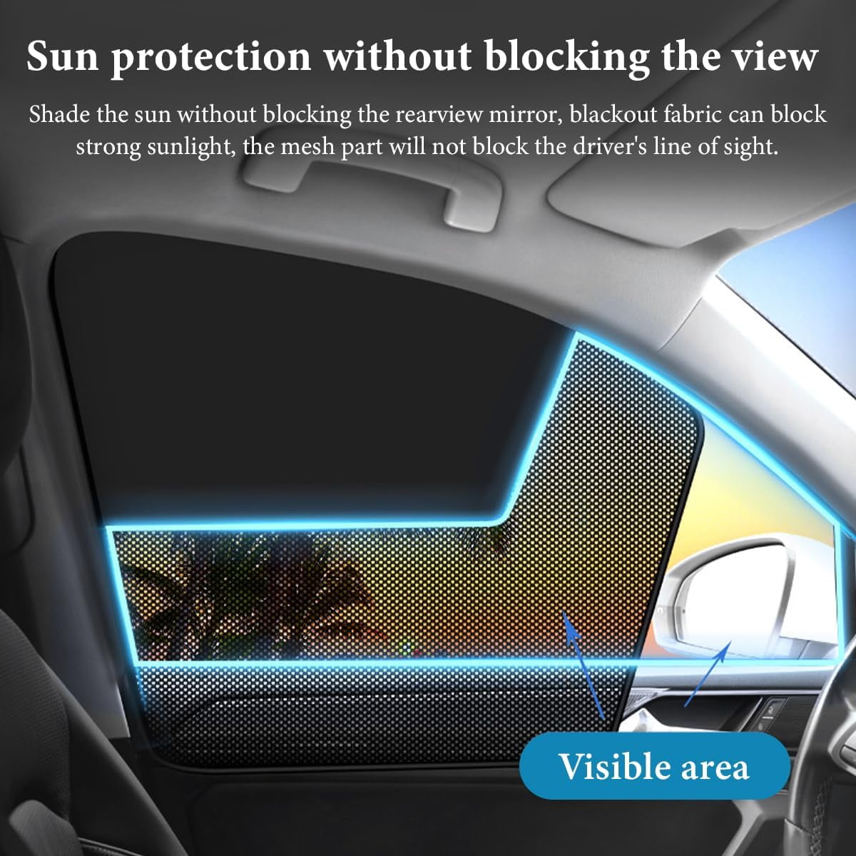 Car Window Covers Magnetic Car Front Side Window Shade 2 Pack Front Seat Side Window Covers with Half Shade Front Window Covers for Driver Double Layer Mesh Sun Block UV Protection Covers