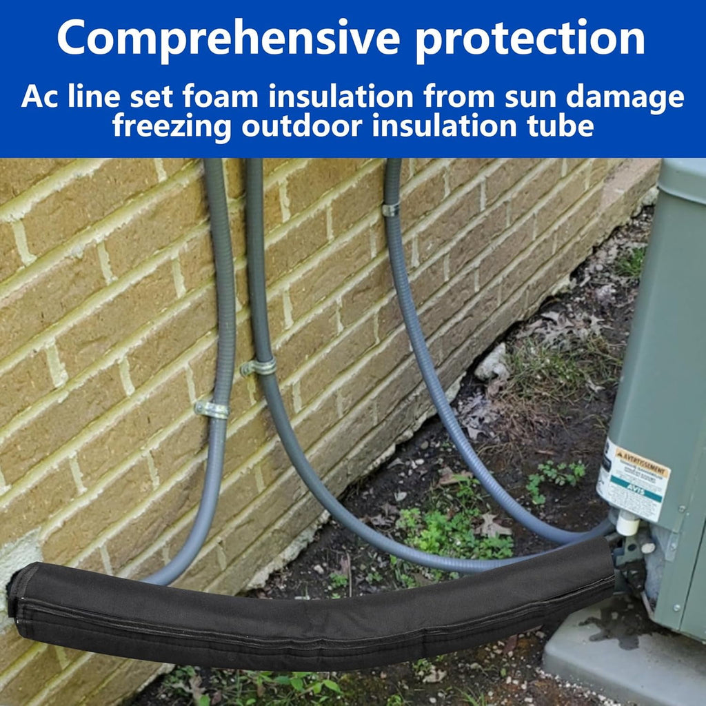 Pipe Insulation Covers Outdoor HVAC Pipe Insulation 72x10.2 Inch AC Covers Copper Line Insulation Sleeve for Central Air Conditioning Mini Splits 3 Layers AC Line Insulation for Pipe Copper Line