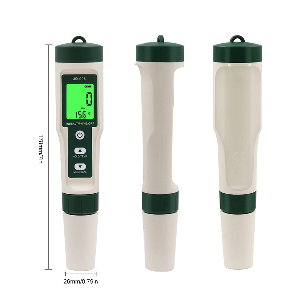 10 in 1 Digital Water Tester Meter PH/TDS/EC/Salinity/SG/ORP/Hydrogen-rich/Resistivity/Temp/Nutrient Solution Water Tester Pen for Drinking Water Hydroponics Plant Fish Tank Pool Salt Tester