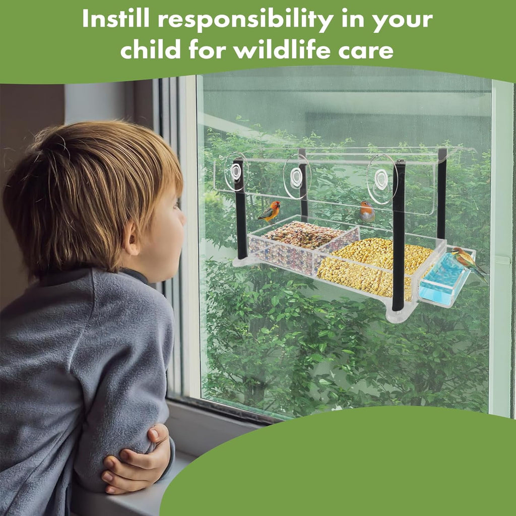 Window Bird Feeders For Outside Weather Proof Birdfeeder Transparent Bird House With Strong Suction Cups Bird Feeder For Window Perch Best Birdhouse Cat Gift