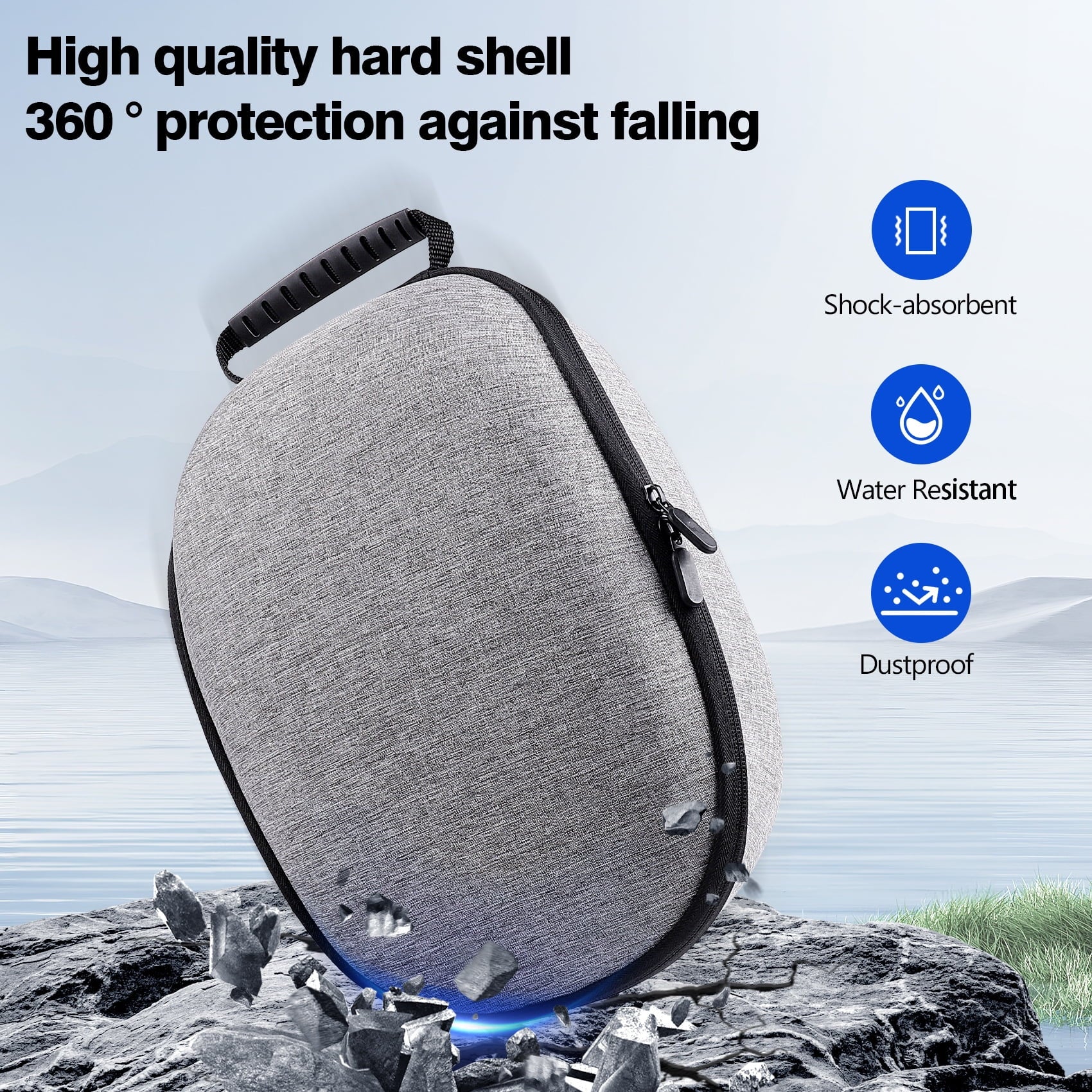 Hard Carrying Case Compatible with Meta Quest 3S/Quest 3 Portable Case VR Gaming Headset Storage Bag for Travel and Home