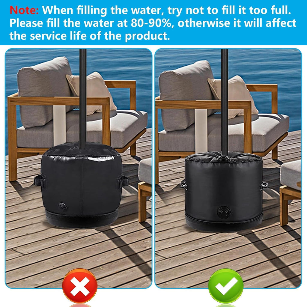 Umbrella Base Weight Water Bag Weatherproof Fillable Heavy Duty Weight Bag for Outside Umbrella Stand Water Weights for Umbrella Stand Furniture Leg Weights Up to 25 lbs